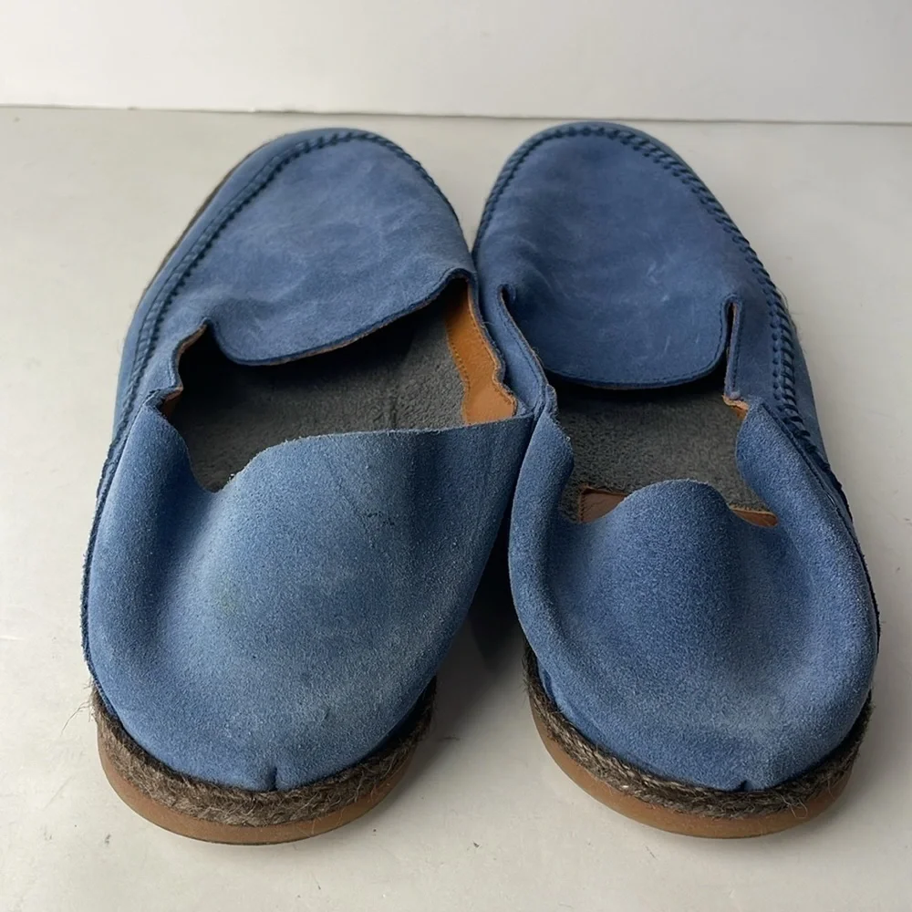Aquatalia Nick Suede Blue Penny Loafers